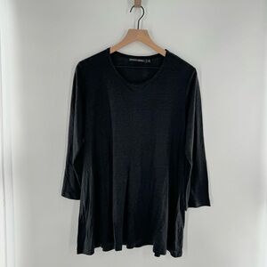 Gudrun Sjoden 100% Linen Pleated Tunic Lagenlook Top Size Medium